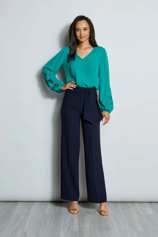 Elie Tahari Tops & Sweaters-Embroidered Long Sleeve Shirt