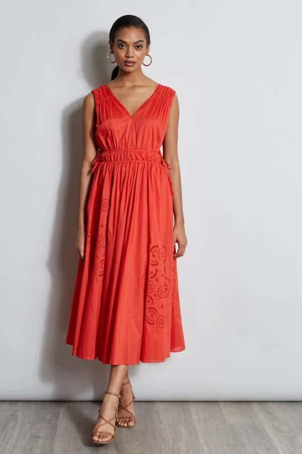 Elie Tahari Dresses & Jumpsuits | Sleeveless Dresses-Embroidered Midi Dress