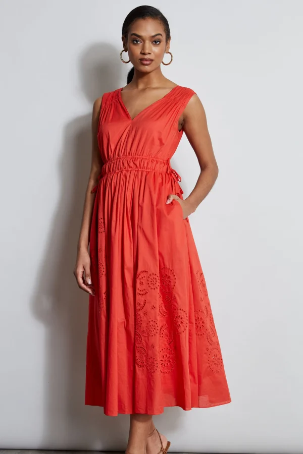 Elie Tahari Dresses & Jumpsuits | Sleeveless Dresses-Embroidered Midi Dress