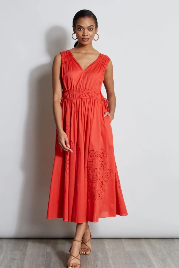 Elie Tahari Dresses & Jumpsuits | Sleeveless Dresses-Embroidered Midi Dress