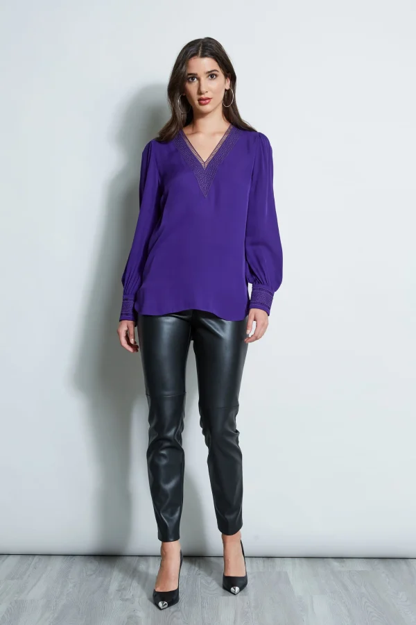 Elie Tahari Tops & Sweaters-Embroidered Silk Shirt