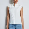 Elie Tahari Tops & Sweaters-Embroidered Sleeveless Shirt