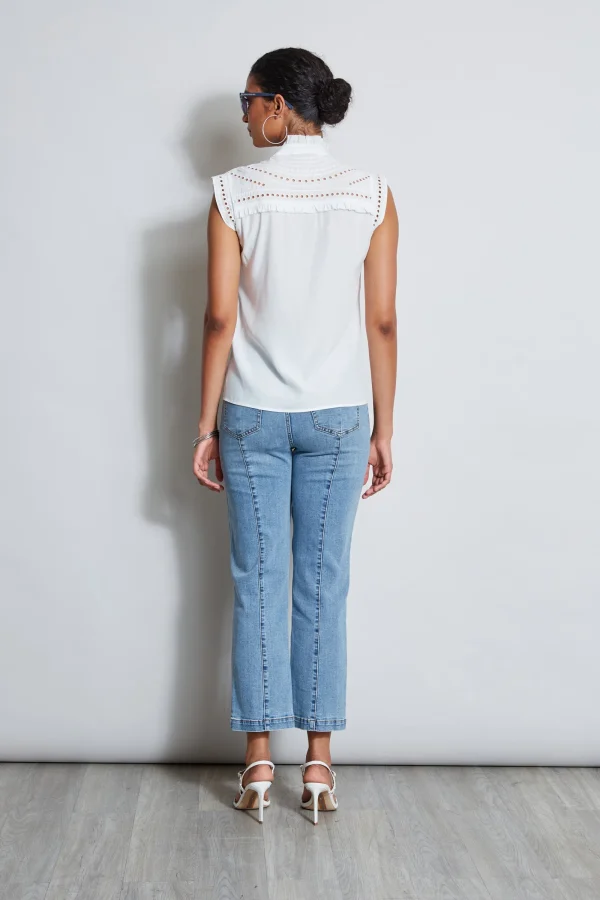 Elie Tahari Tops & Sweaters-Embroidered Sleeveless Shirt