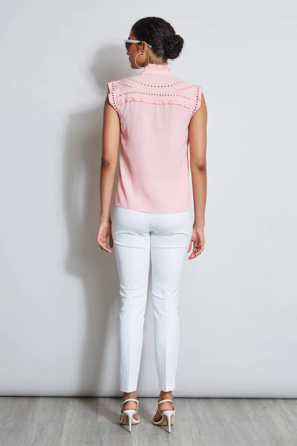Elie Tahari Tops & Sweaters-Embroidered Sleeveless Shirt
