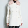 Elie Tahari Coats-Faux Fur Collar Peacoat