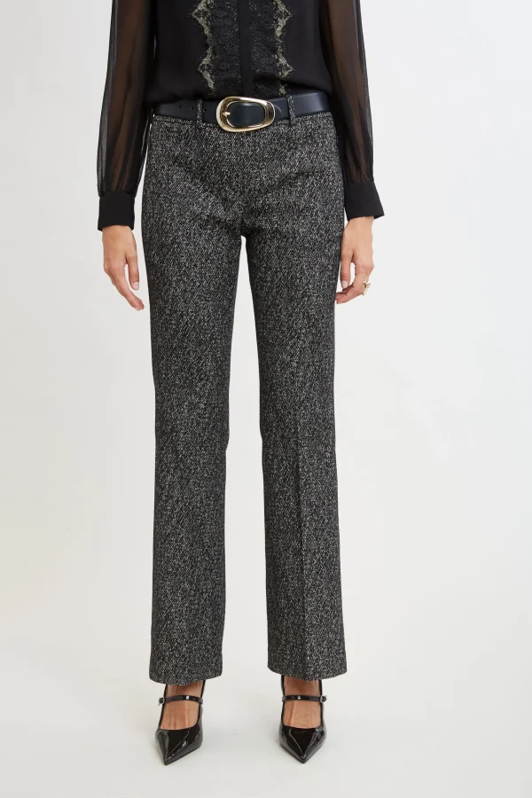 Elie Tahari Bottoms | Suiting-Fit & Flare Metallic Tweed Pant