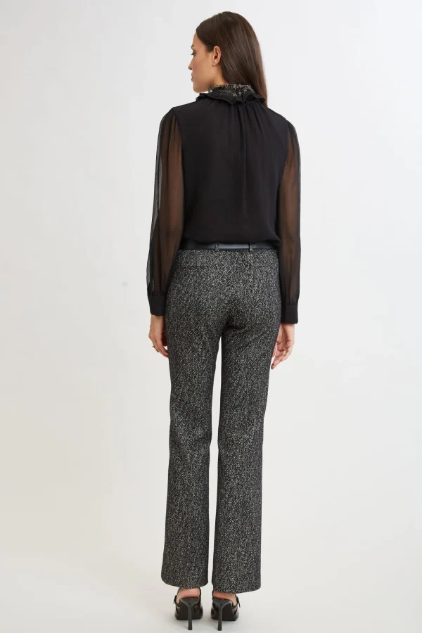 Elie Tahari Bottoms | Suiting-Fit & Flare Metallic Tweed Pant