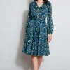 Elie Tahari Dresses & Jumpsuits | Long Sleeve Dresses-Floral Long Sleeve Belted Dress