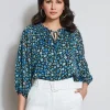 Elie Tahari Tops & Sweaters-Floral Neck Tie Shirt