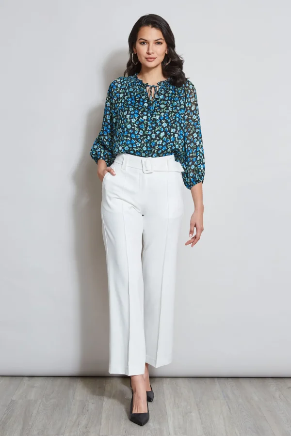 Elie Tahari Tops & Sweaters-Floral Neck Tie Shirt