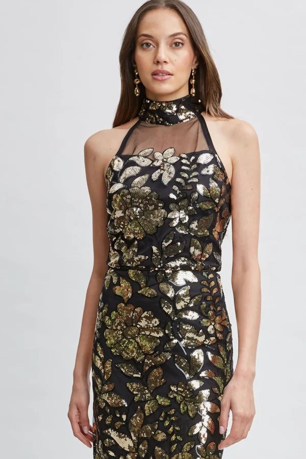 Elie Tahari Tops & Sweaters-Floral Sequin Halter Top