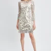 Elie Tahari Dresses & Jumpsuits-Floral Sequin Long Sleeve Dress