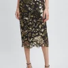 Elie Tahari Bottoms-Floral Sequin Midi Skirt