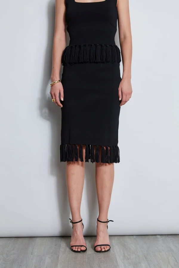 Elie Tahari Bottoms-Fringe Hem Knit Skirt