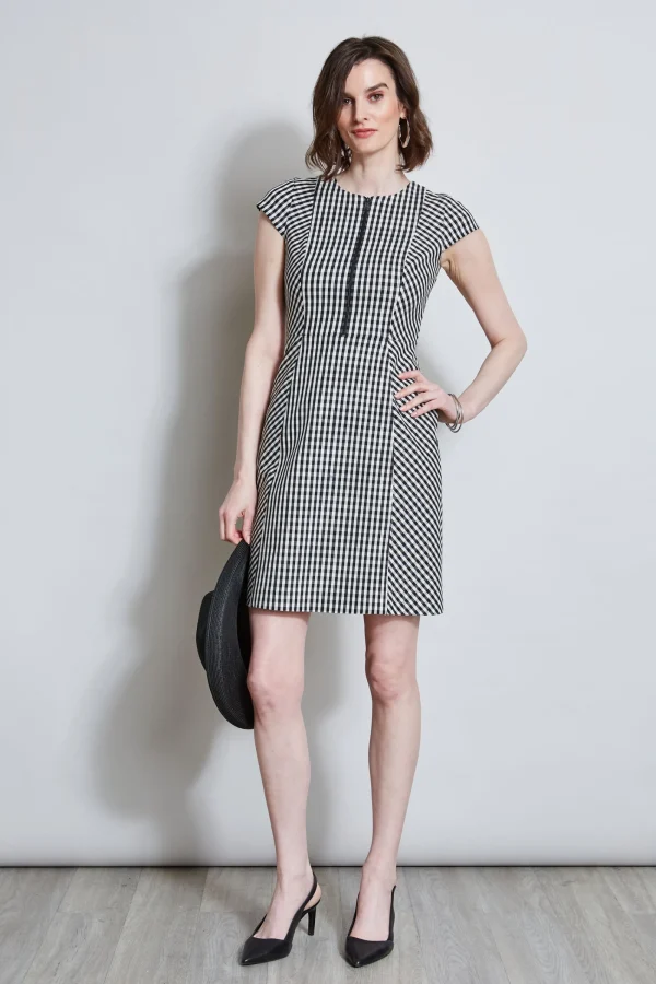 Elie Tahari Dresses & Jumpsuits | Short Sleeve Dresses-Gingham Fit & Flare Dress