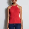 Elie Tahari Tops & Sweaters-Halter Button Rib Tank