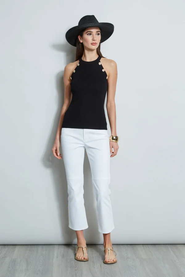 Elie Tahari Tops & Sweaters-Halter Button Rib Tank