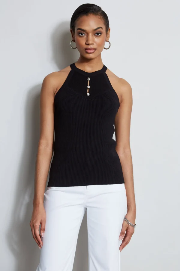 Elie Tahari Tops & Sweaters-Halter Neck Knit Sweater