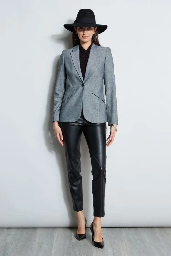 Elie Tahari Jackets & Blazers-Herringbone Panel Blazer