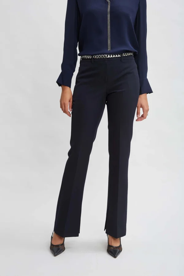 Elie Tahari Bottoms-Inseam Slit Flare Pant