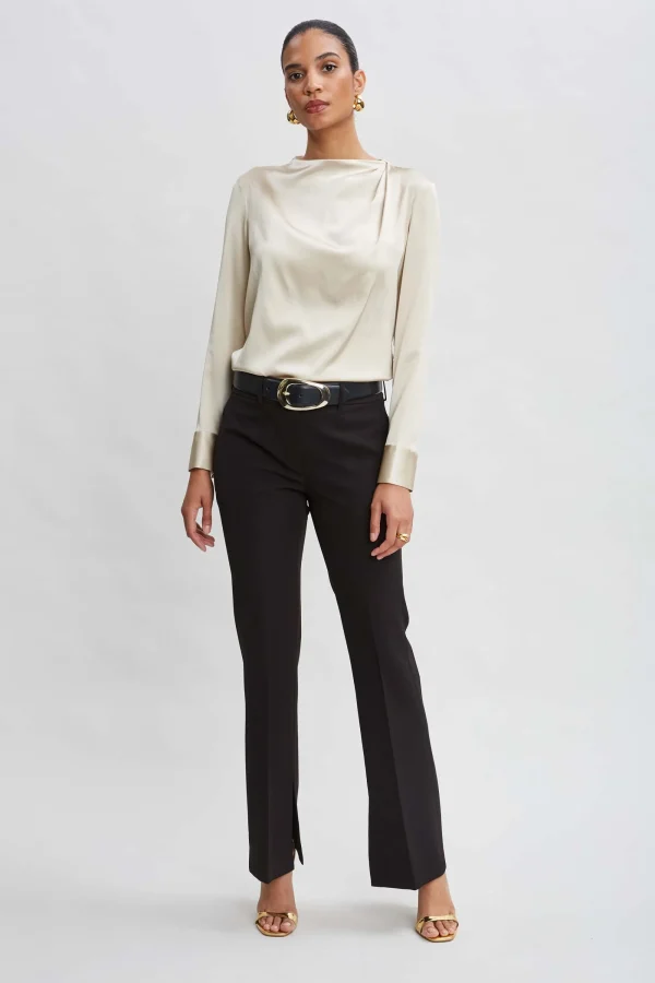 Elie Tahari Bottoms-Inseam Slit Flare Pant