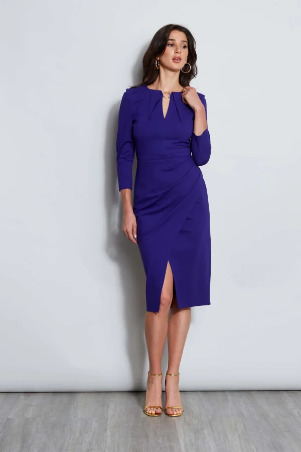 Elie Tahari Dresses & Jumpsuits | Long Sleeve Dresses-Keyhole Ring Wrap Dress