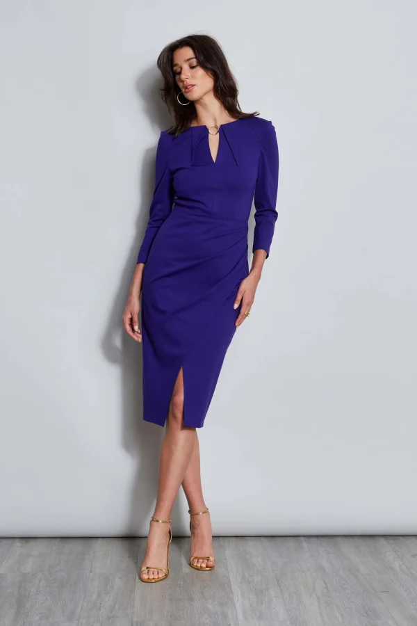 Elie Tahari Dresses & Jumpsuits | Long Sleeve Dresses-Keyhole Ring Wrap Dress