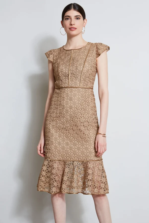 Elie Tahari Dresses & Jumpsuits | Midi Dresses-Lace Flutter Sleeve Dress