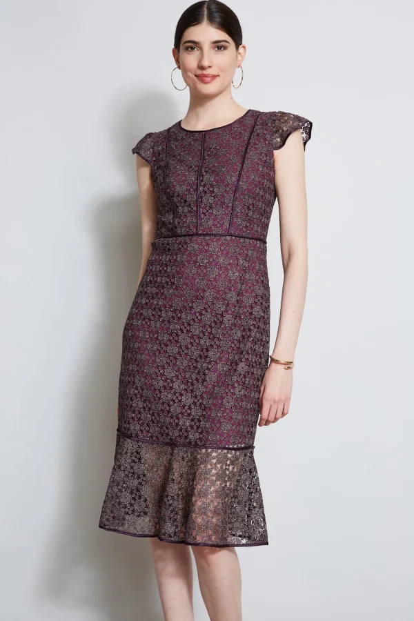 Elie Tahari Dresses & Jumpsuits | Midi Dresses-Lace Flutter Sleeve Dress