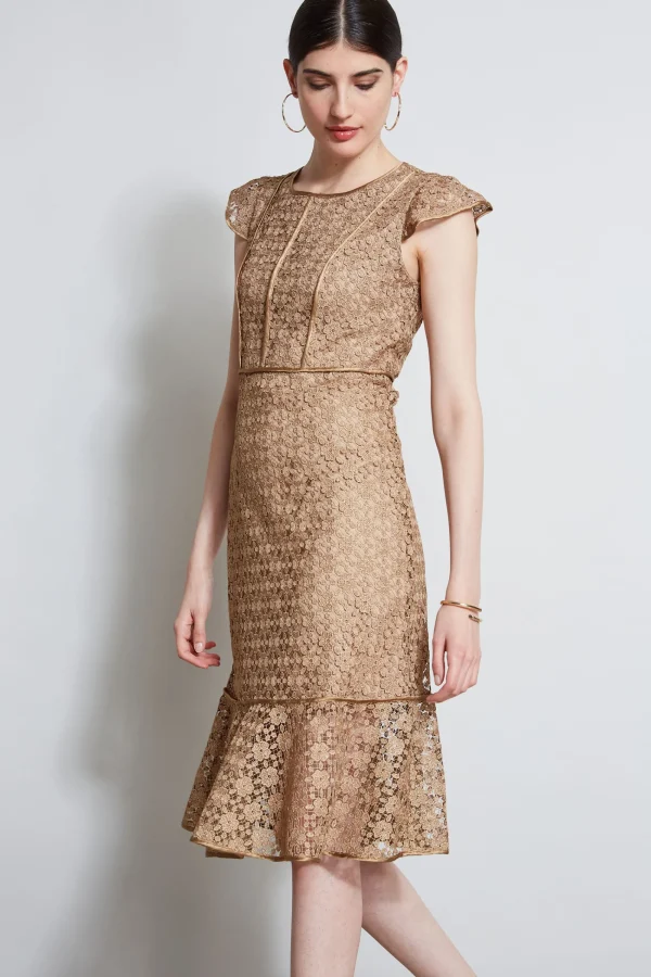 Elie Tahari Dresses & Jumpsuits | Midi Dresses-Lace Flutter Sleeve Dress