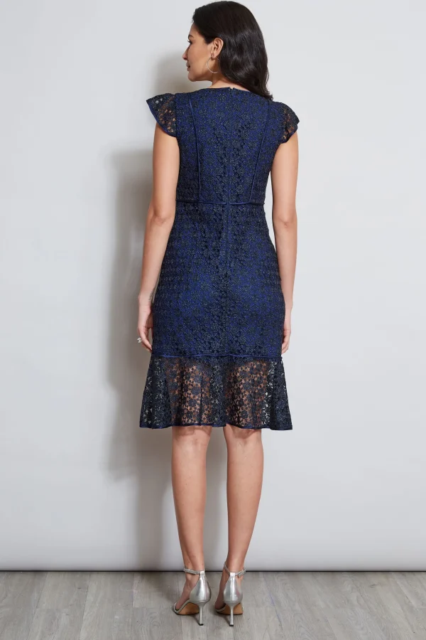 Elie Tahari Dresses & Jumpsuits | Midi Dresses-Lace Flutter Sleeve Dress