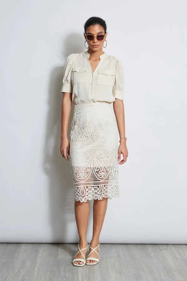 Elie Tahari Bottoms-Lace Skirt