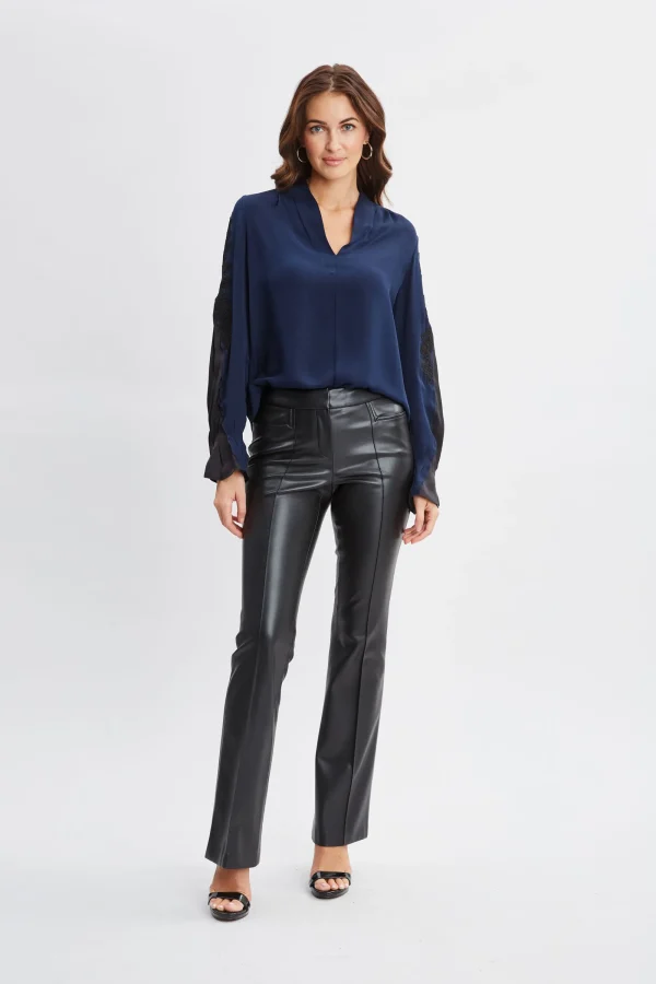 Elie Tahari Tops & Sweaters-Lace Sleeve Silk Shirt