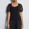 Elie Tahari Tops & Sweaters-Lace Sleeve Sweater