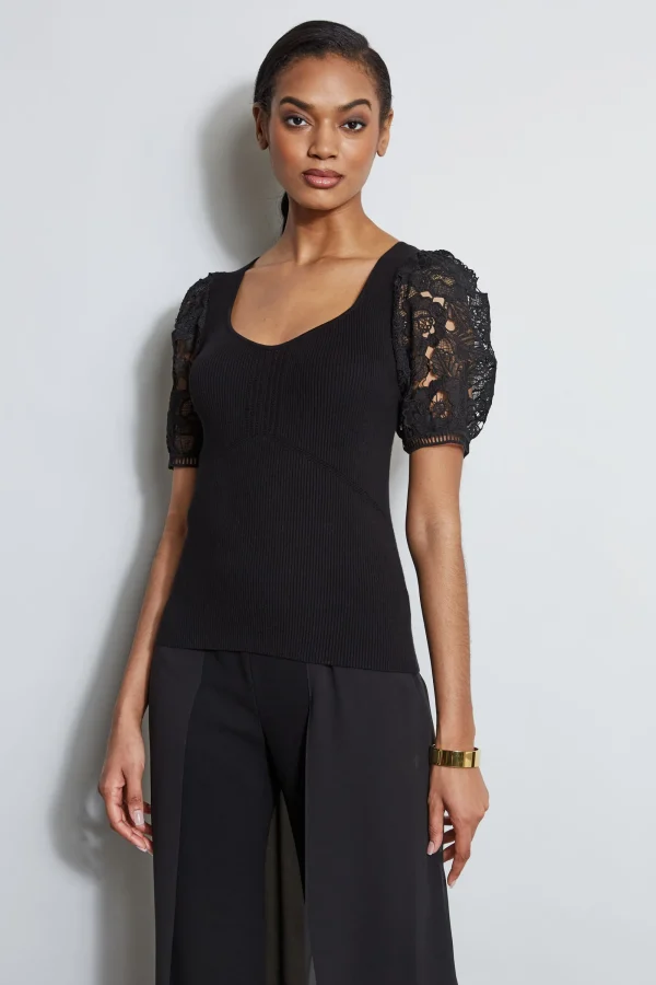 Elie Tahari Tops & Sweaters-Lace Sleeve Sweater