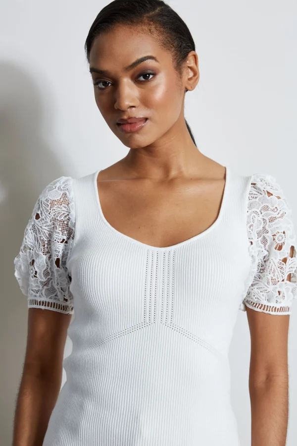 Elie Tahari Tops & Sweaters-Lace Sleeve Sweater