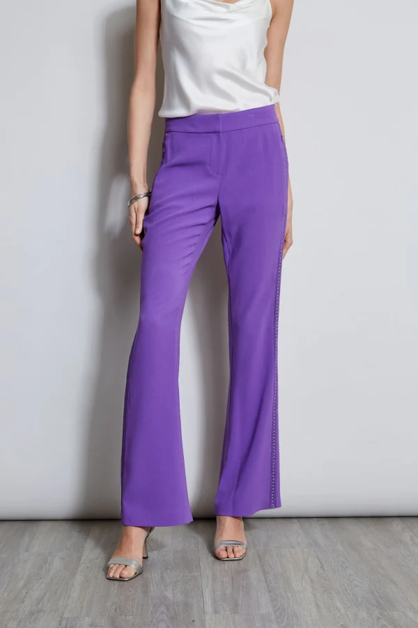 Elie Tahari Bottoms-Lace Trim Fit & Flare Pant