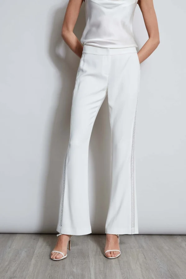 Elie Tahari Bottoms-Lace Trim Fit & Flare Pant