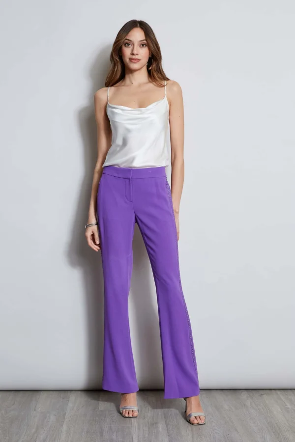 Elie Tahari Bottoms-Lace Trim Fit & Flare Pant