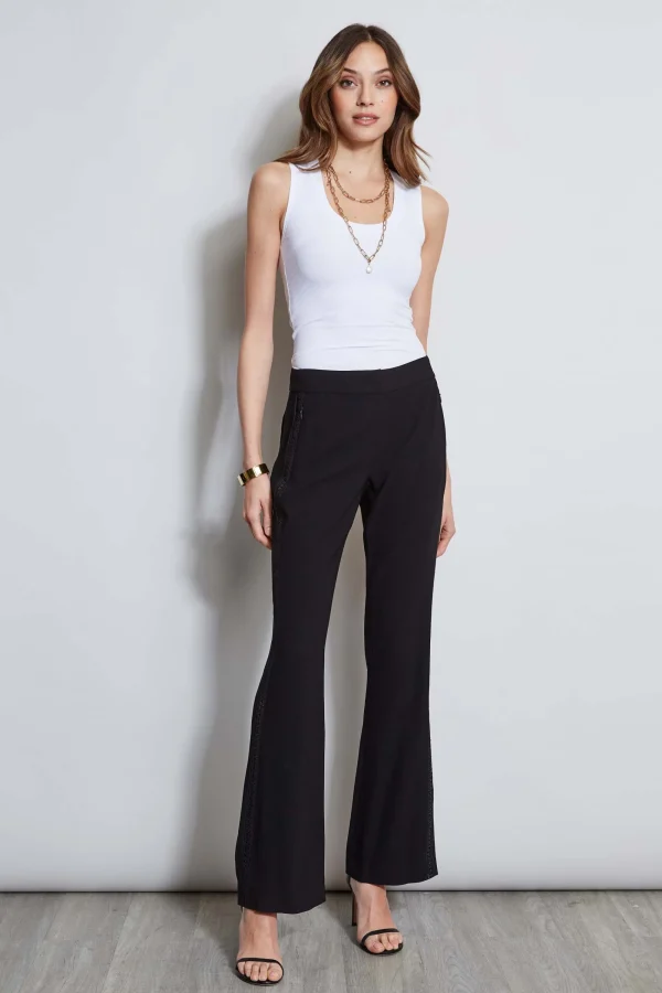 Elie Tahari Bottoms-Lace Trim Fit & Flare Pant