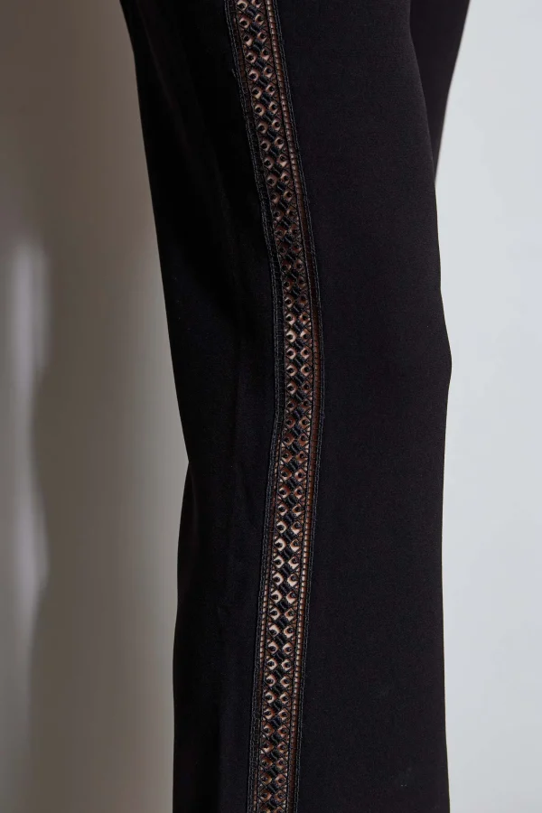 Elie Tahari Bottoms-Lace Trim Fit & Flare Pant