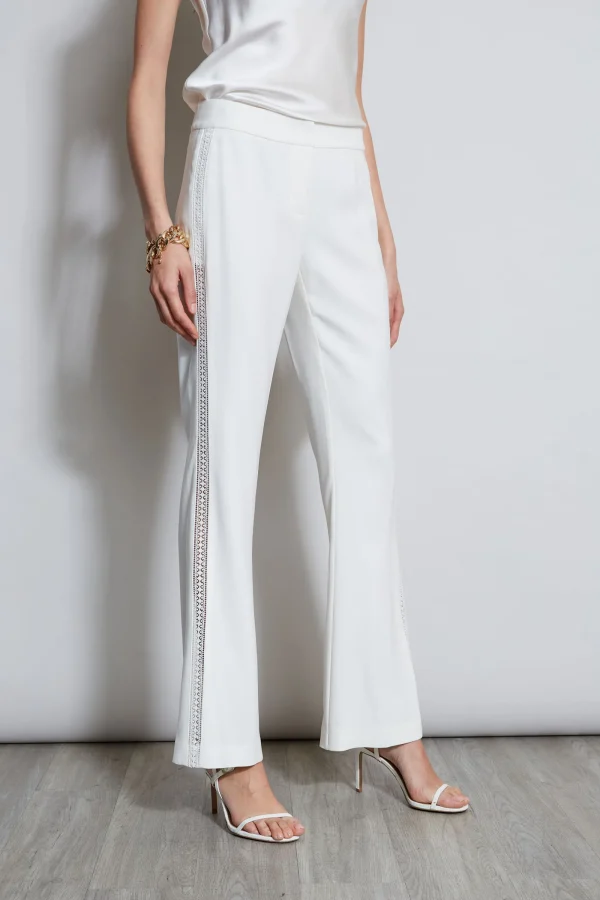 Elie Tahari Bottoms-Lace Trim Fit & Flare Pant