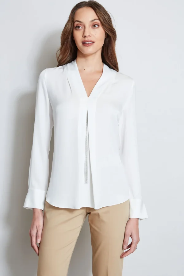 Elie Tahari Tops & Sweaters-Long Sleeve Chain Shirt