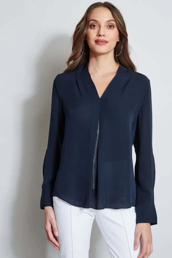 Elie Tahari Tops & Sweaters-Long Sleeve Chain Shirt