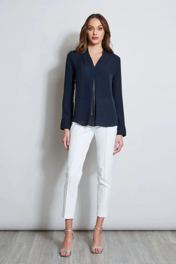 Elie Tahari Tops & Sweaters-Long Sleeve Chain Shirt