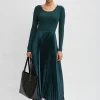 Elie Tahari Dresses & Jumpsuits | Long Sleeve Dresses-Long Sleeve Knit Pleated Dress