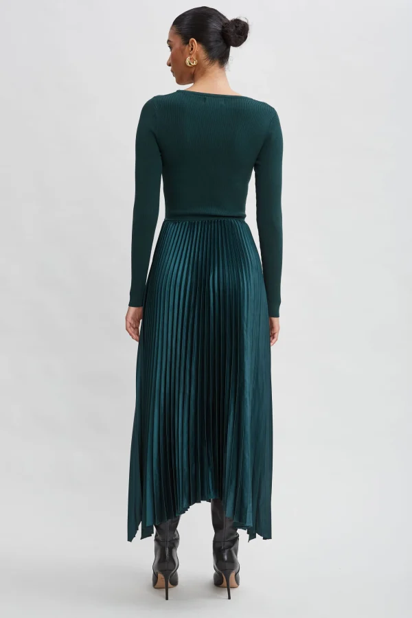 Elie Tahari Dresses & Jumpsuits | Long Sleeve Dresses-Long Sleeve Knit Pleated Dress