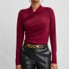 Elie Tahari Tops & Sweaters-Long Sleeve Ruched Draped Knit