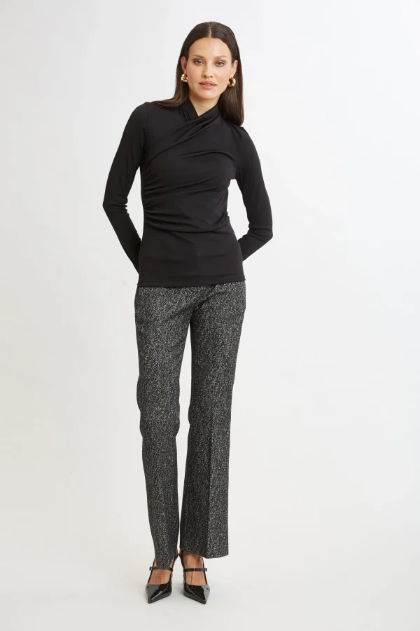 Elie Tahari Tops & Sweaters-Long Sleeve Ruched Draped Knit