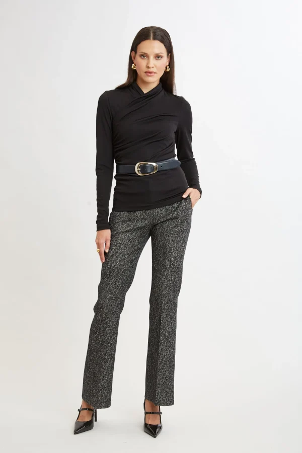 Elie Tahari Tops & Sweaters-Long Sleeve Ruched Draped Knit